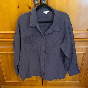 Johnny Was Calme Double Pocket Shacket Shirt in Gray